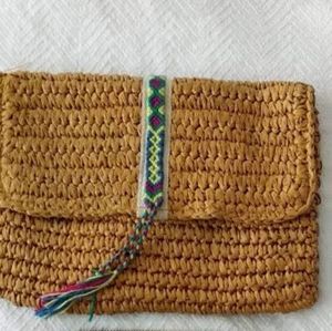 Fallon and Royce Rattan Clutch